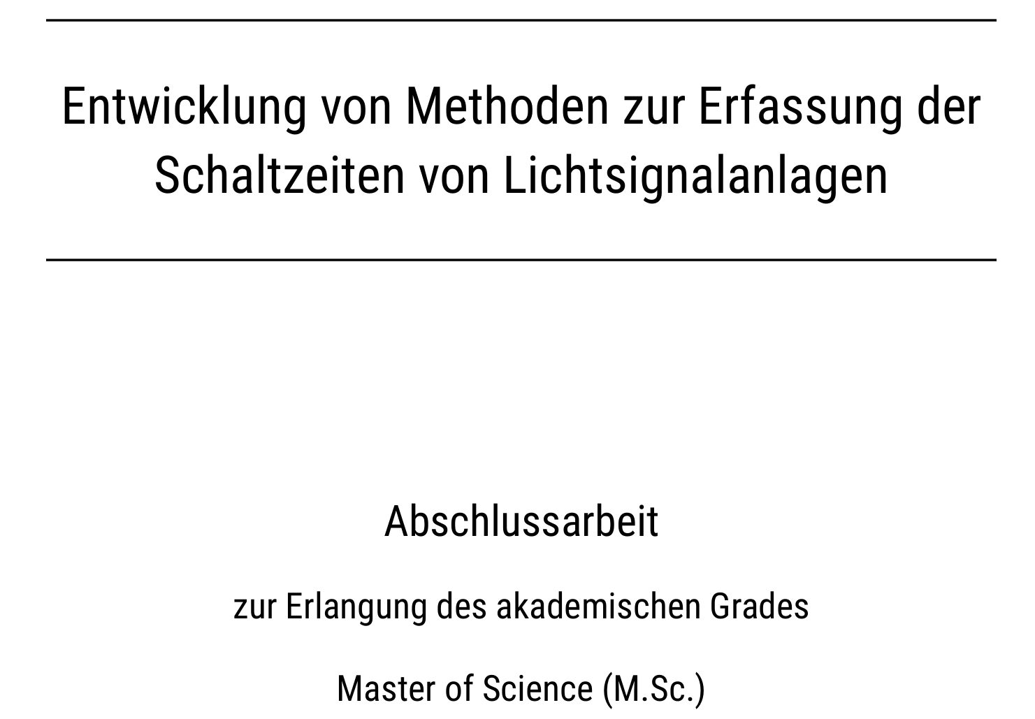 Master Thesis